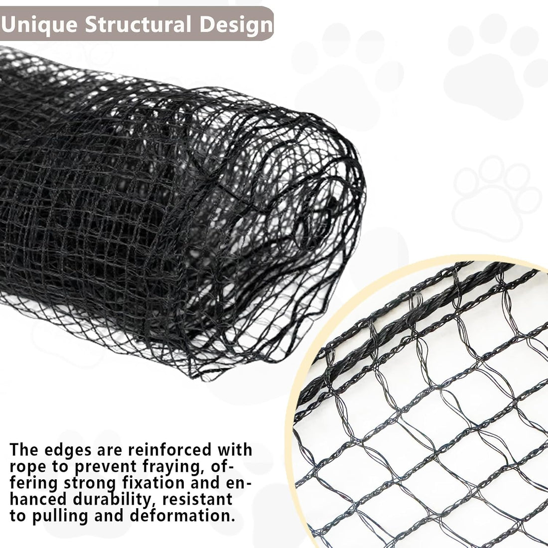 POYEE 10x26ft Cat Netting Balcony, Safety Net for Pets