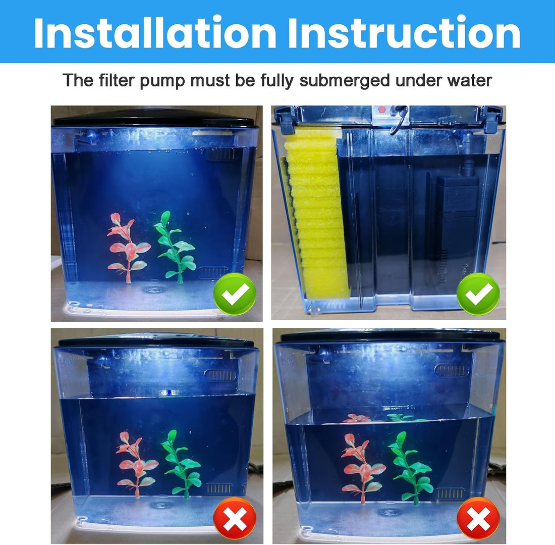 AQUANEAT Fish Tank, 1.2 Gallon Aquarium