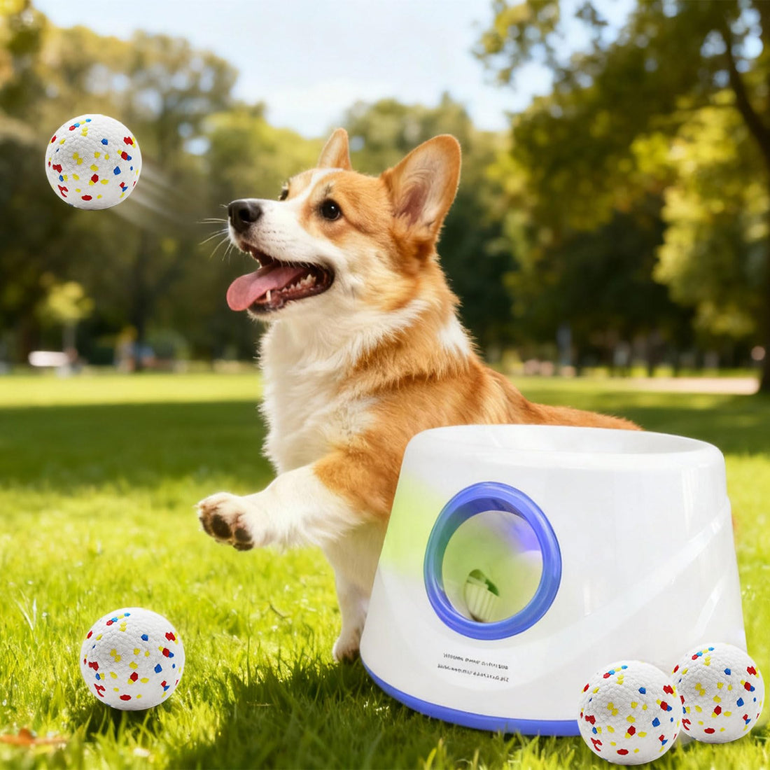 DRK INNOTECK Dog Ball Launcher - Automatic Ball Thrower for Dogs