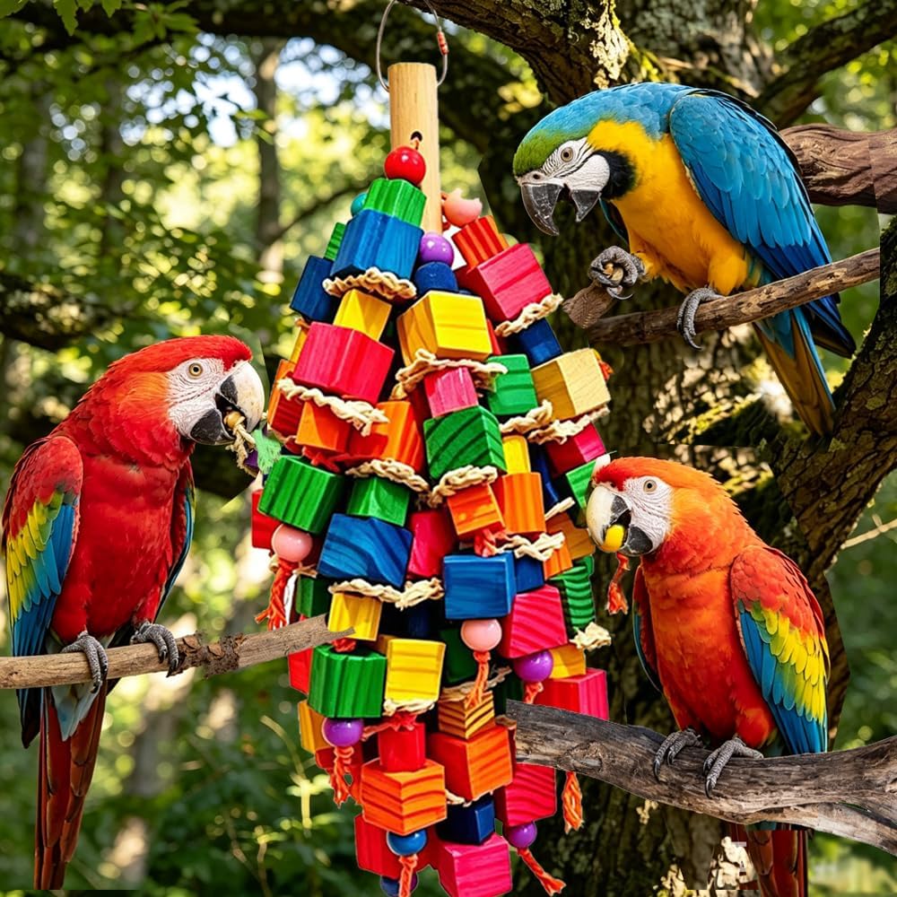 Large Bird Parrot Toys for Cockatoos African Grey Macaws Parrots