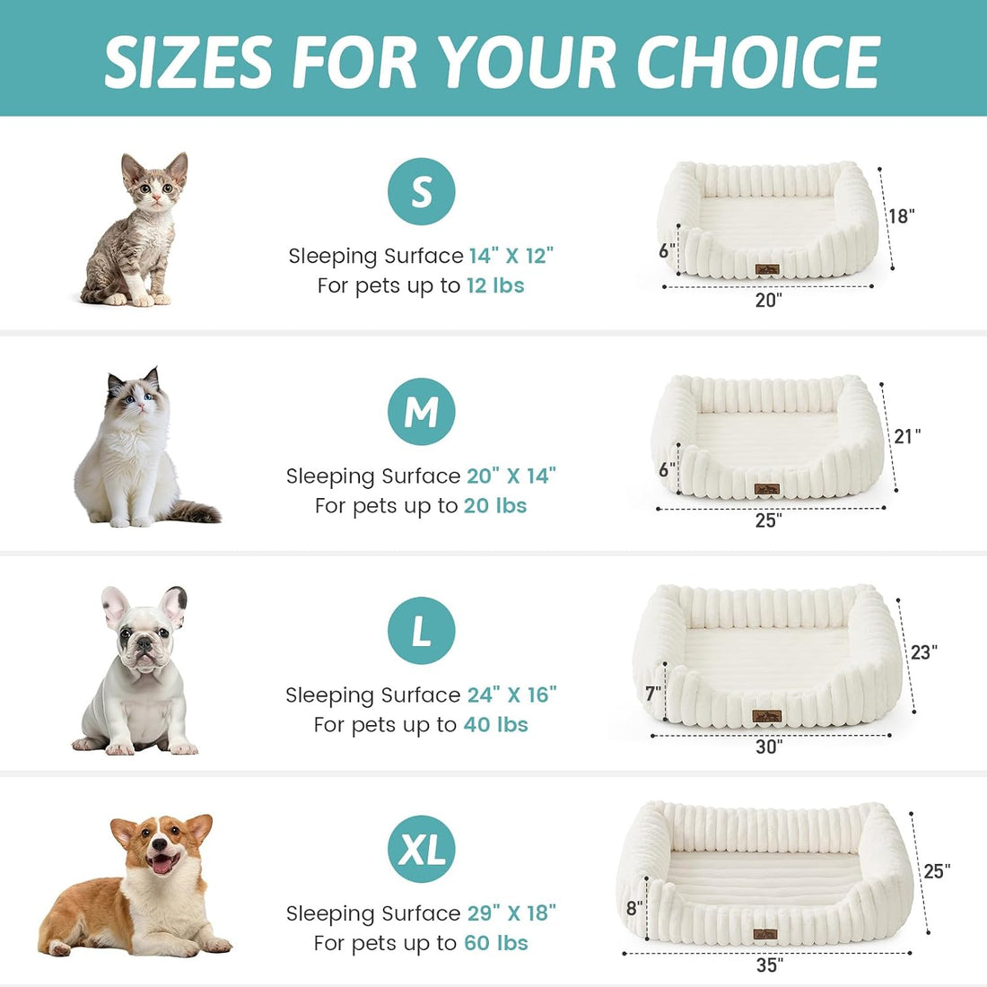 Orthopedic Dog Bed for Small Dogs & Cats