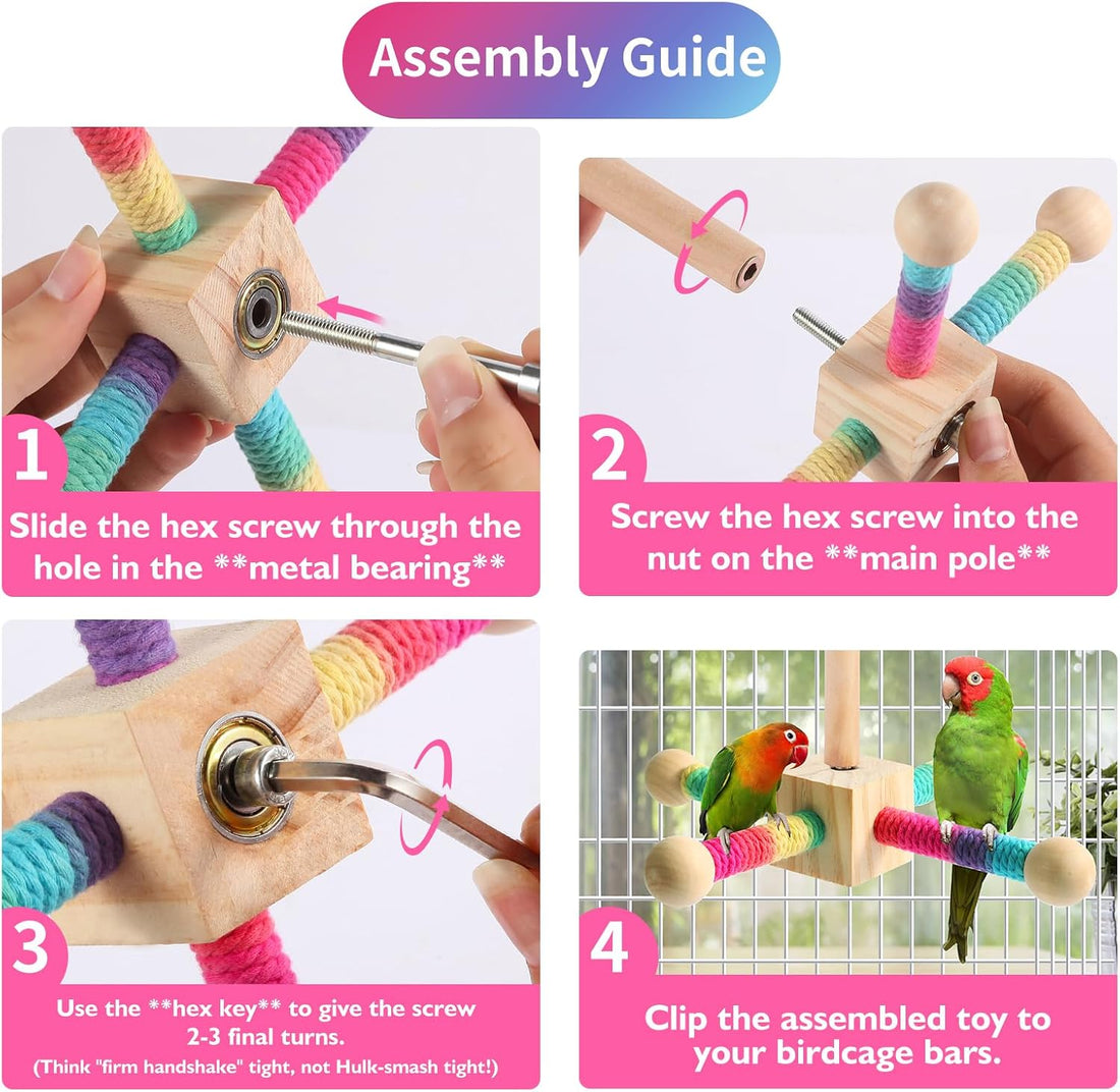 Kyouki Bird Perch Toy Parakeets Toy for Small & Medium Parrots