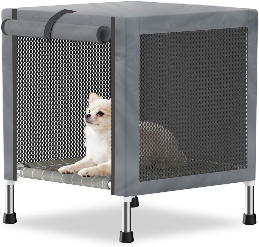 Medium Elevated Dog Crate with Removable Cover