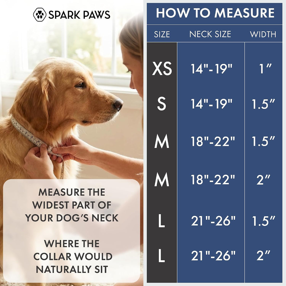Spark Paws Tactical Large Dog Collar w/Handle - Thick & Wide