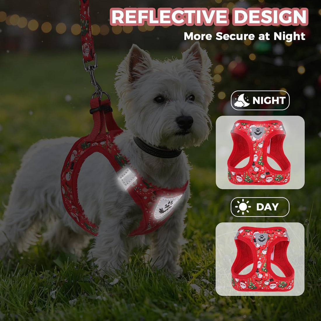 PAWCHIE Christmas Dog Harness and Leash Set