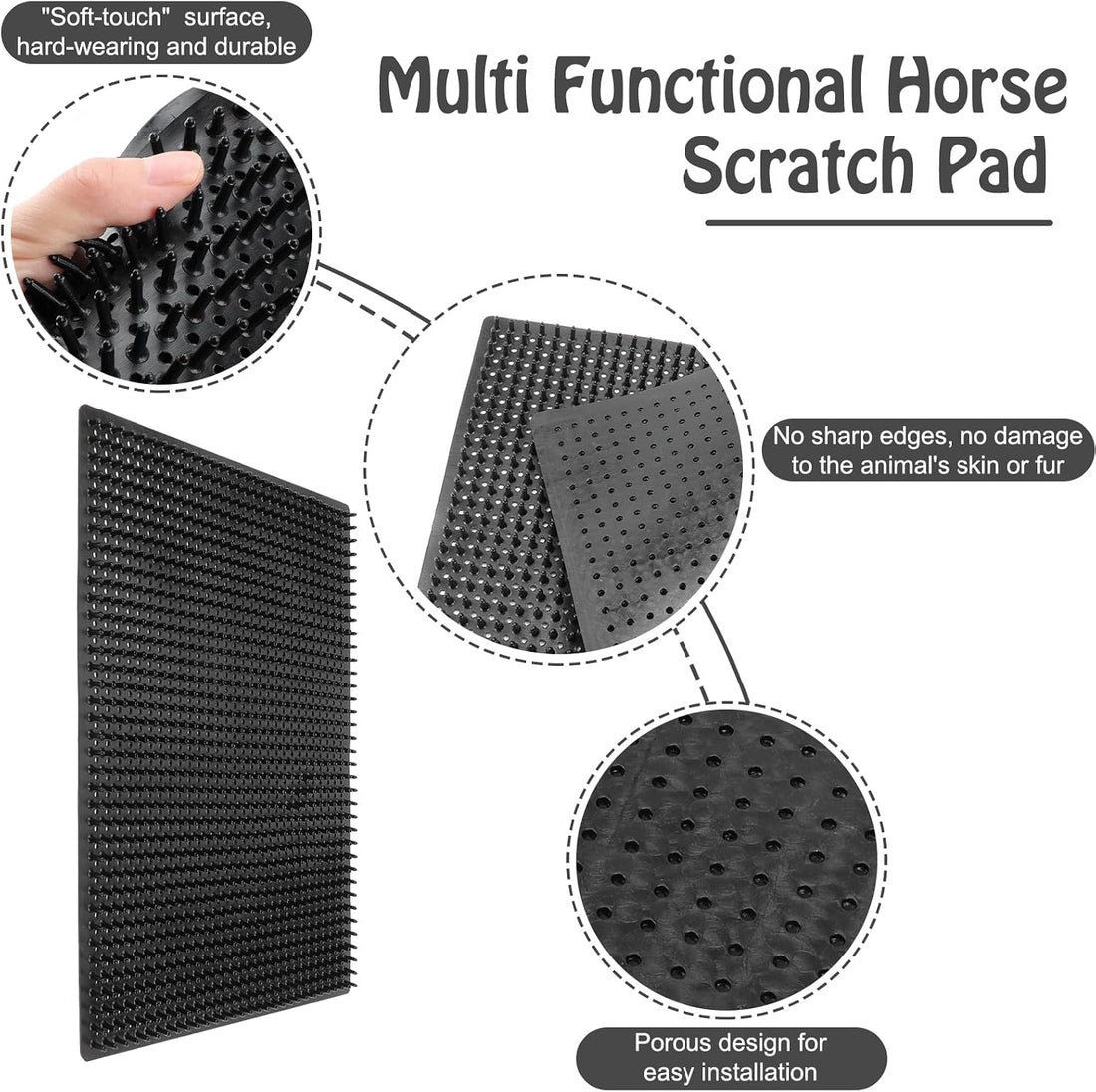 2 Pack Large Livestock Scratching Brush, Horse Scratching Post Pad