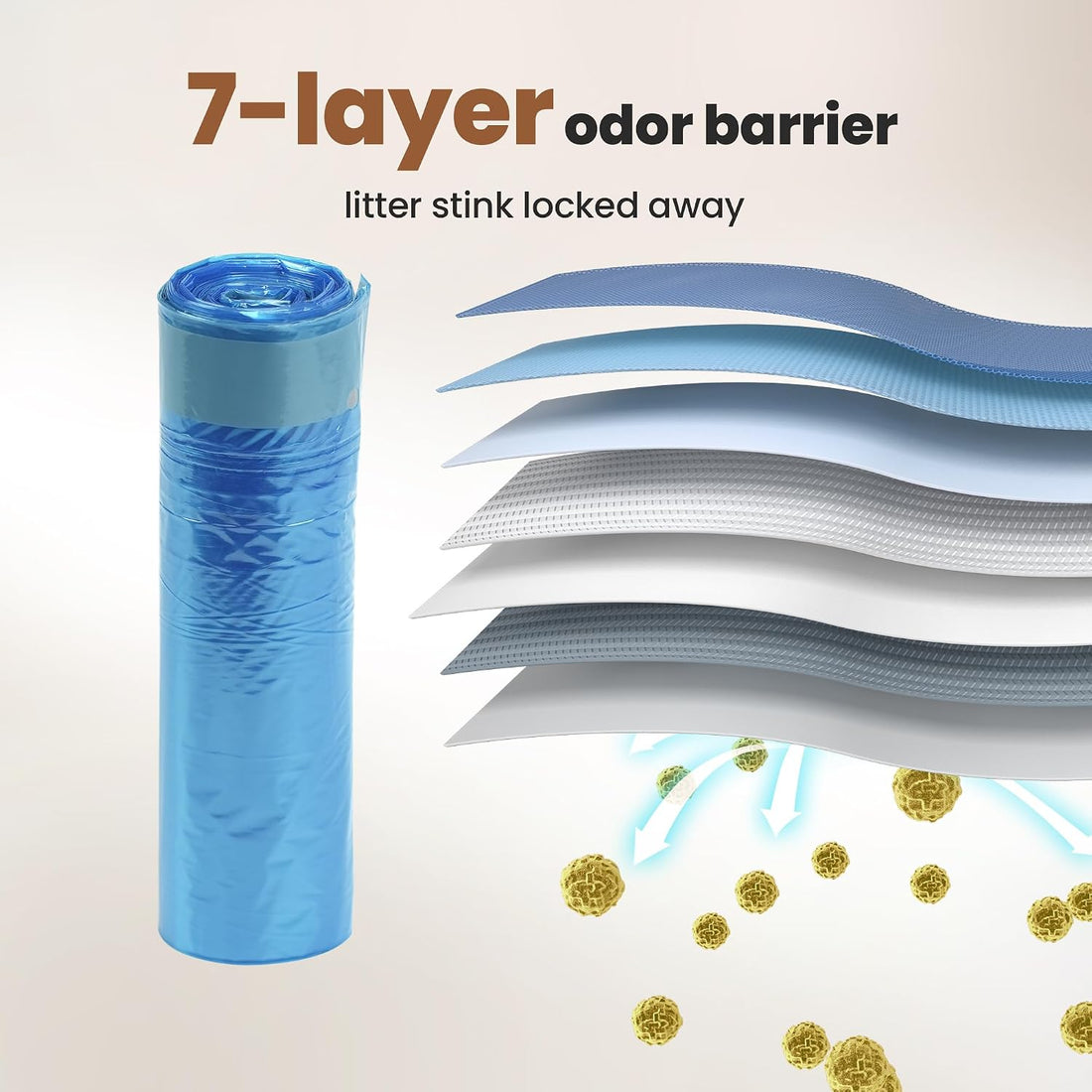 GKJ Cat Litter Trash Can with 3 Rolls Cat Litter Bags