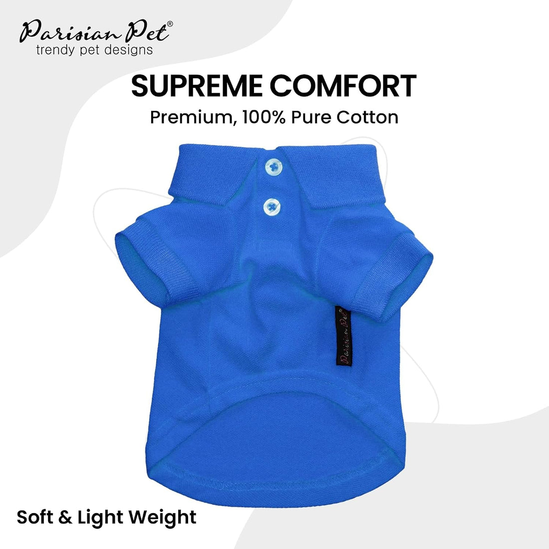 Parisian Pet Dog Polo Shirt – Classic Blue Cotton Pet Apparel
