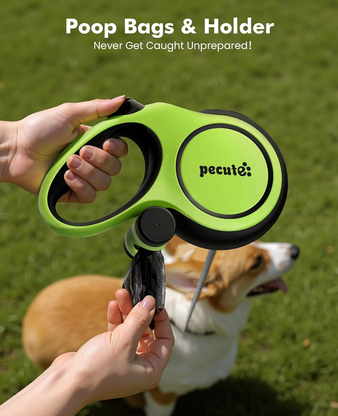 Pecute Heavy Duty Retractable Dog Leash 26ft for Large Dogs 33-110 LBS