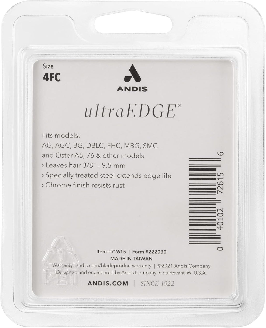 Andis 72640 UltraEdge Skip-Tooth Blade, Size 5, 1/4in Cut, Chrome