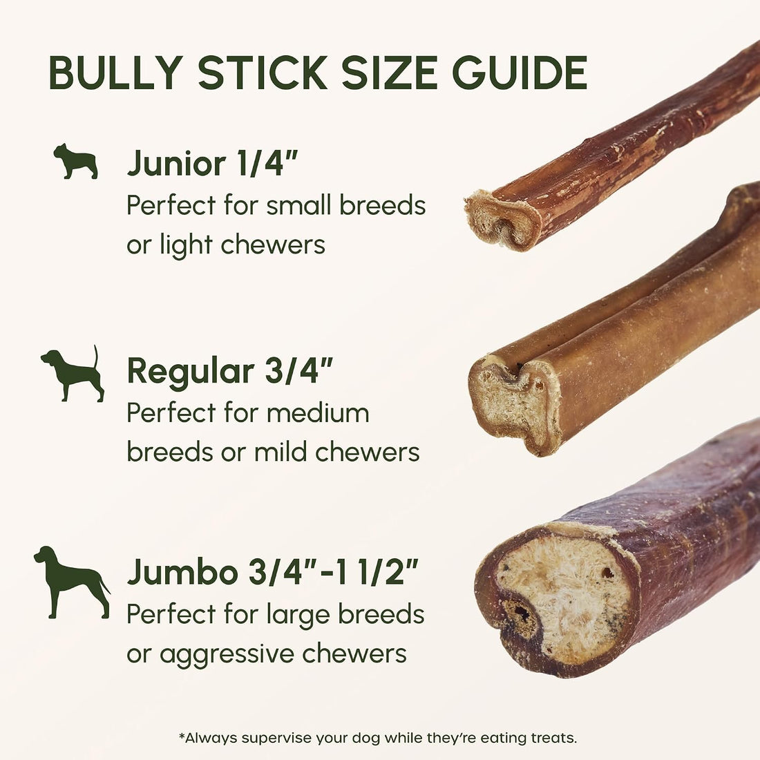 Downtown Pet Supply Bully Sticks for Dogs - Natural 6 Inch Beef Chews