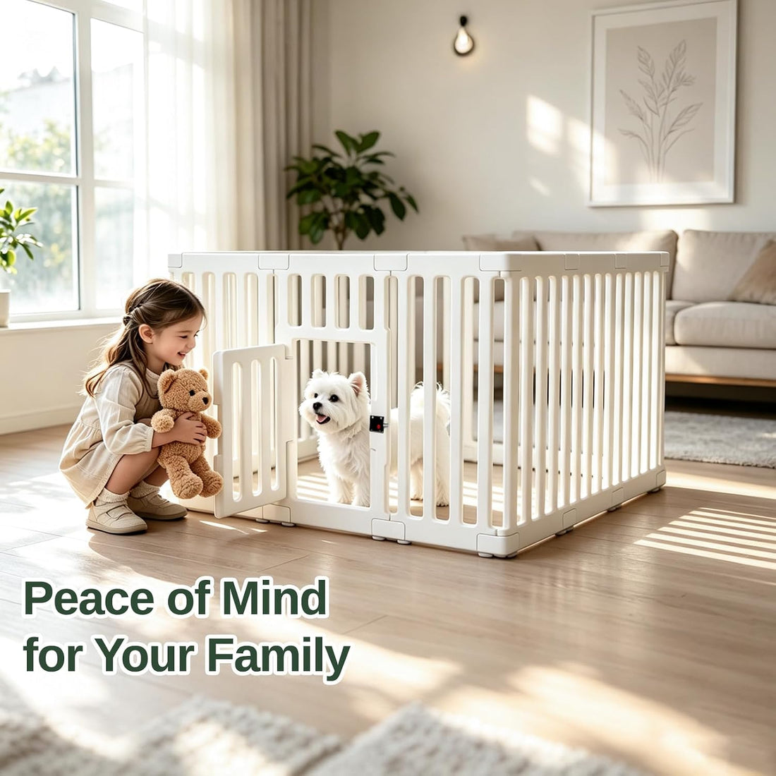 Dog Playpen with Locking Door, 25.6" H, 12-Panels