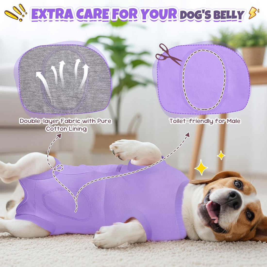 Lukovee Recovery Suit for Dogs, Female Male Spay Neuter Surgery Onesie