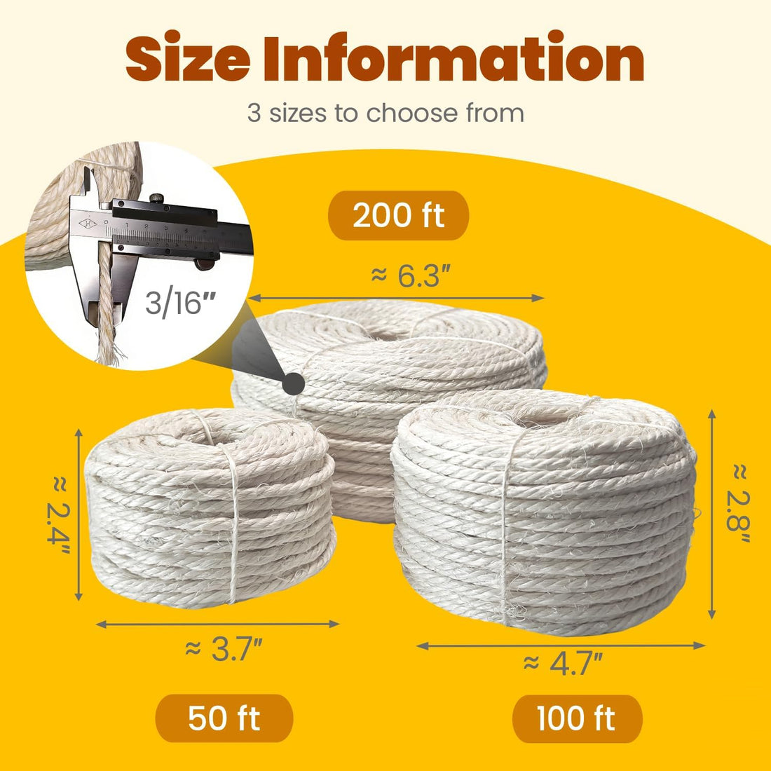 Natural Sisal Rope for Cat Scratching Post Replacement
