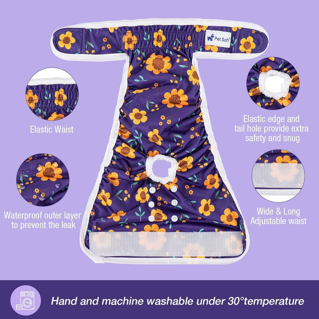 Pet Soft Washable Female Diapers Female Dog Diapers