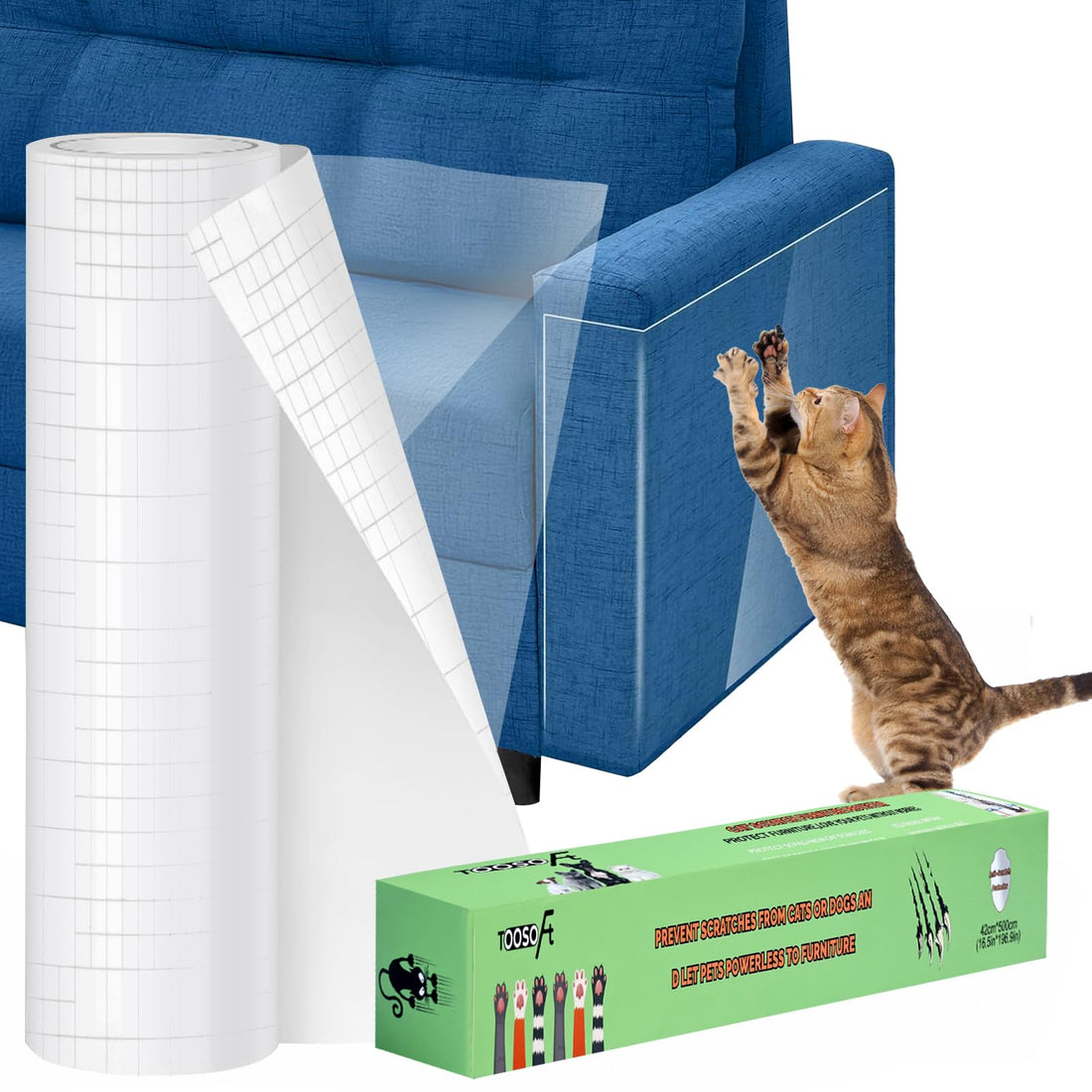 TOOSOFt Anti Cat Scratch Furniture Protector Clear Thicken Vinyl