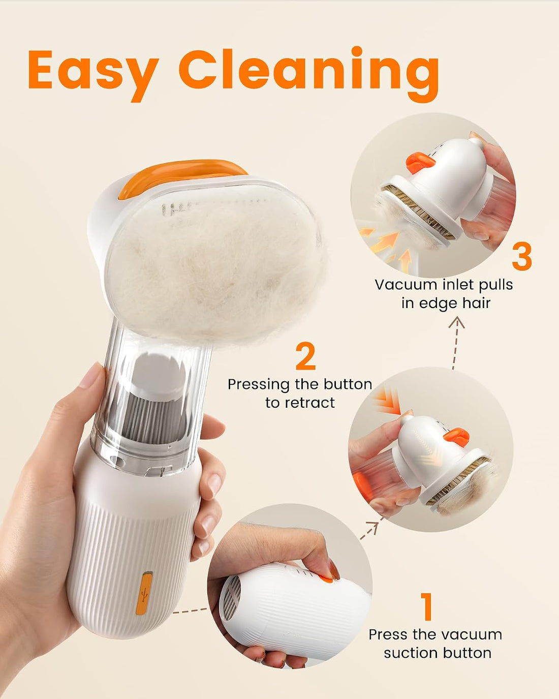 Vacuum Dog Brush for Shedding, Mess-Free Grooming