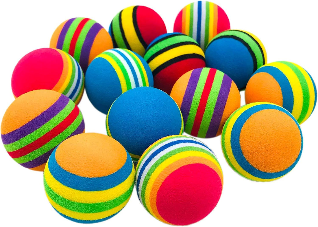 PET SHOW 15pcs 1.4" Interactive Cat Toy Balls for Indoor Cats