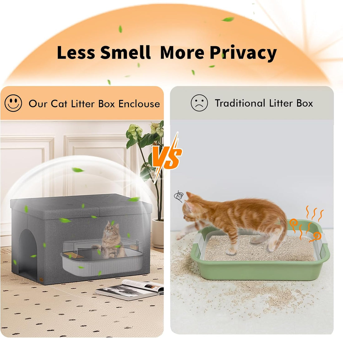 Zerbuger Cat Litter Box Enclosure Furniture for Odor Control