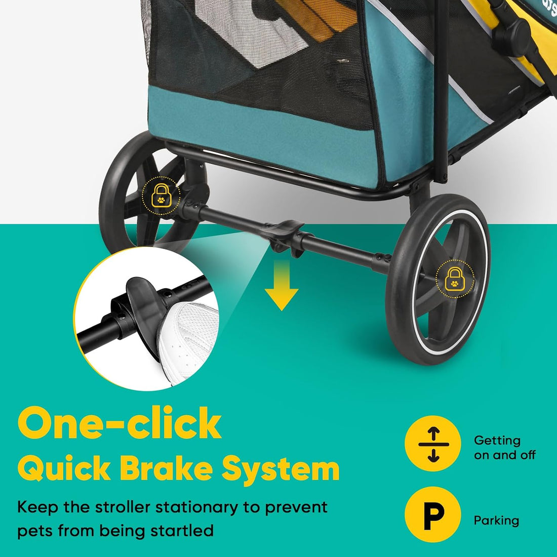 Petbobi Dog Stroller for Large Medium Dogs up to 80 lbs, Dual Entry