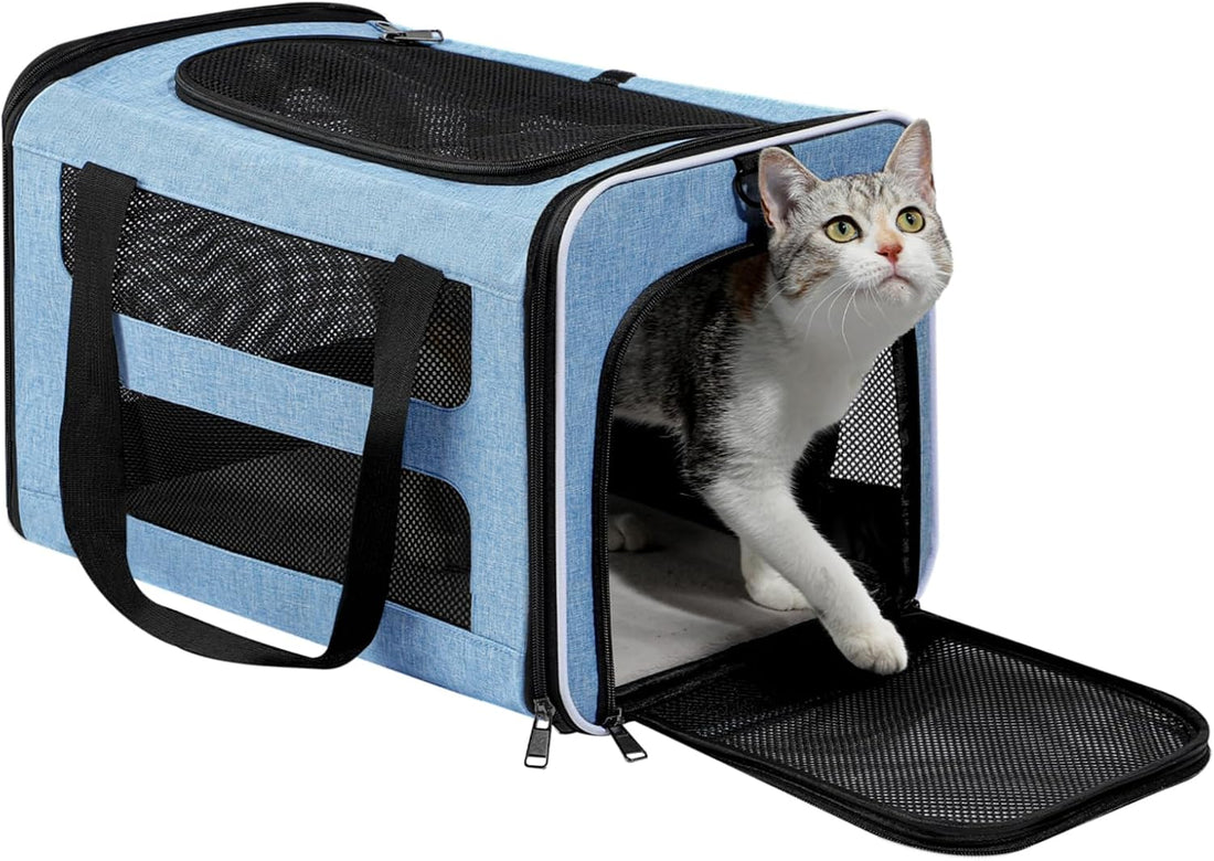 Cat Carrier Soft-Sided Travel Bag for Medium to Large Cat Over 15lbs