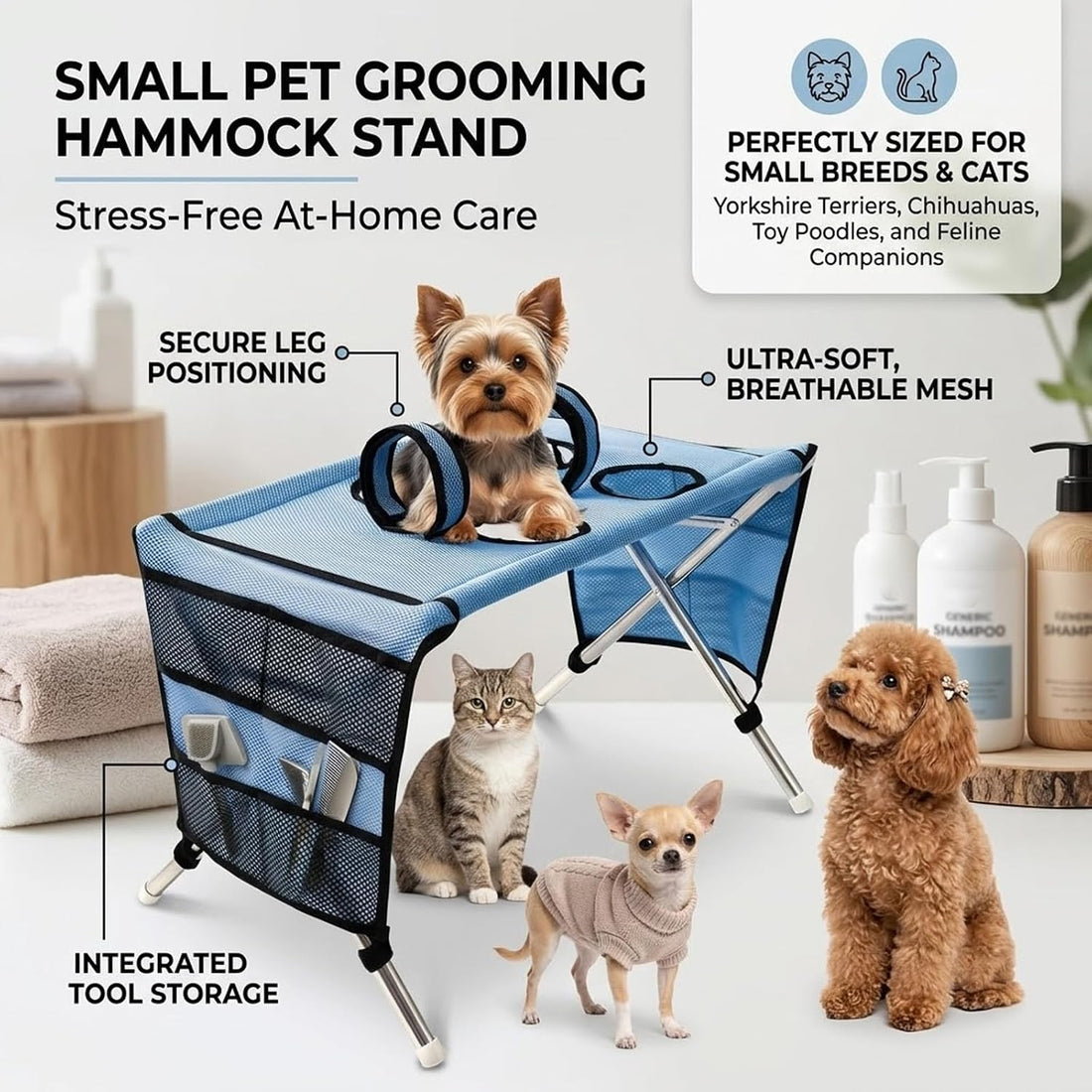 Dog Grooming Hammock Stand for Pet Nail Trimming