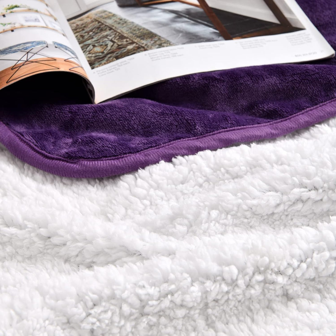 Soft Waterproof Blanket for Bed Couch Sofa, Dark Purple, 60x80inches