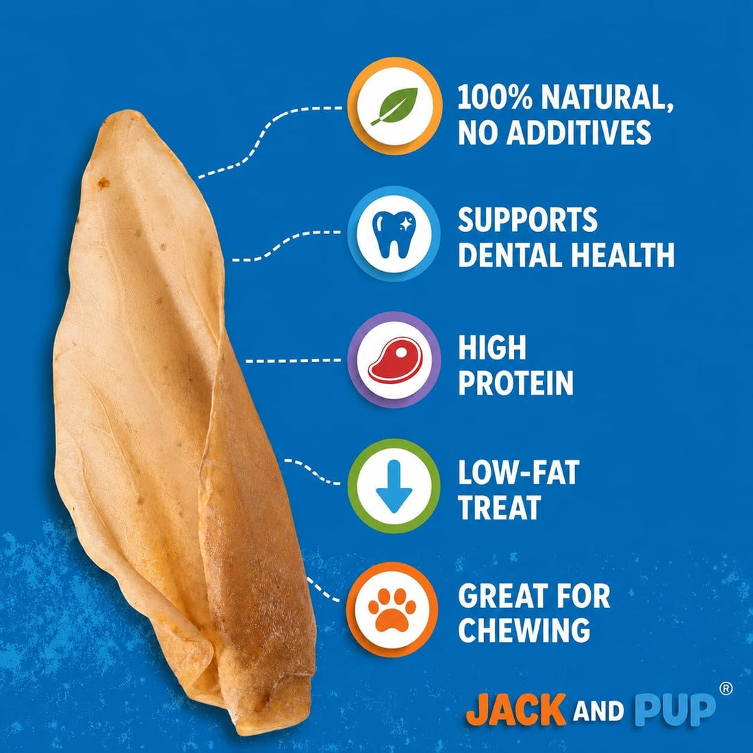 Jack&Pup Cow Ears for Dogs β Natural Whole Cow Ears