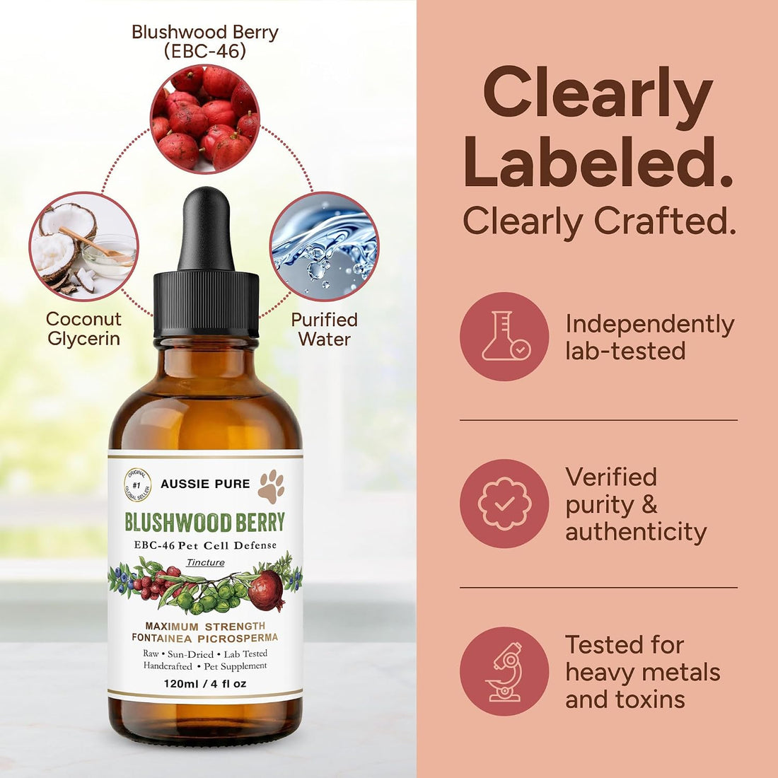 Aussie Pure Pet Therapy Blushwood Berry EBC-46 Tincture - 120ML