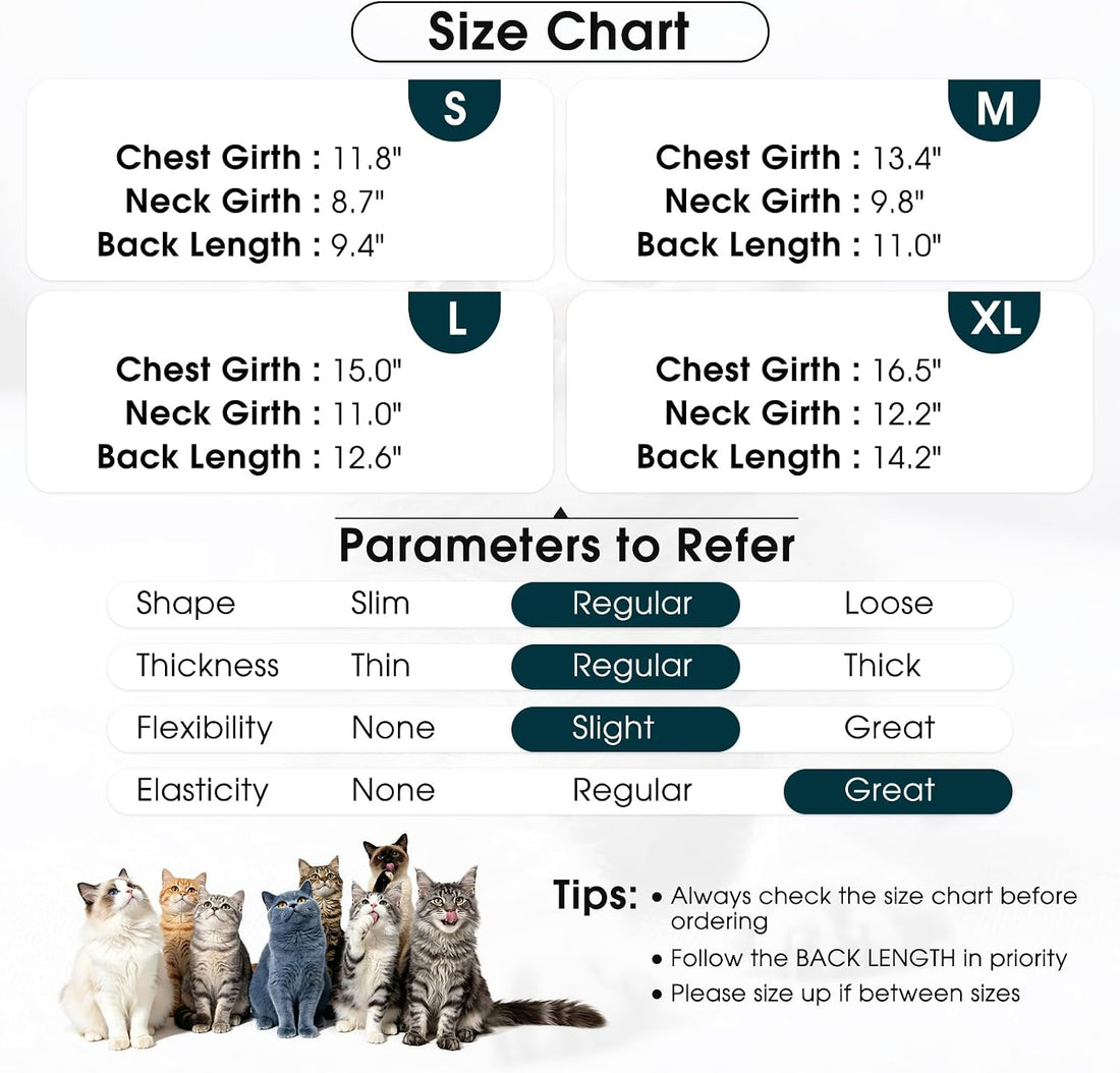 DENTRUN Cat Recovery Suit - Post-Surgery Onesie with Hind Legs