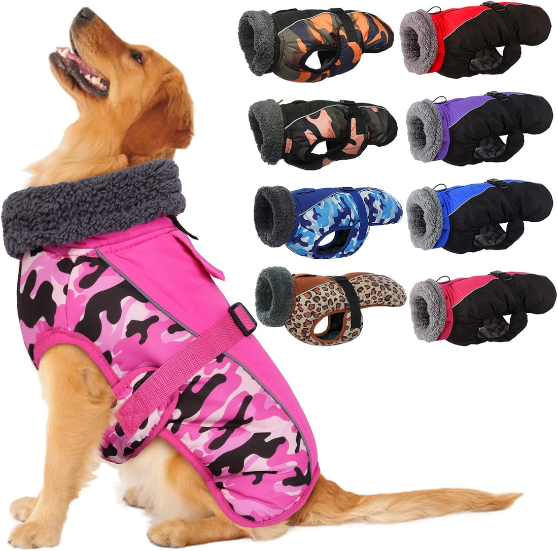 IECOii Extra Warm Dog Coat - Reflective Adjustable Jacket With Buckle