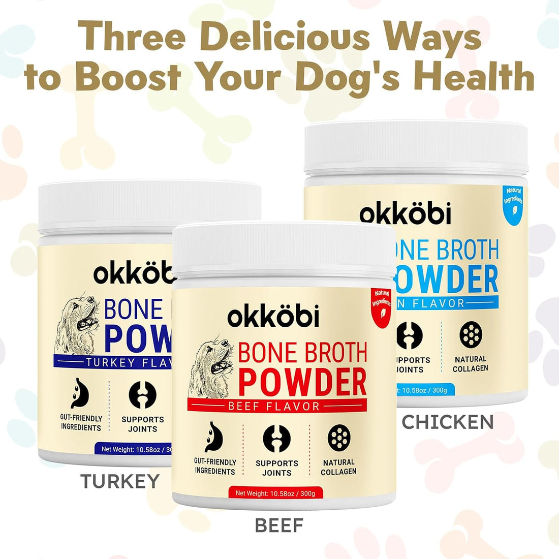 OKKÖBI Beef Bone Broth for Dogs