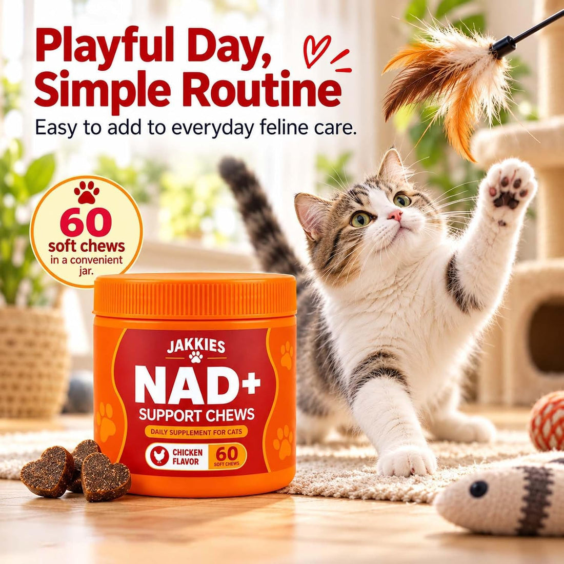 Support Chews for Cats, Energy & Vitality, Immune System