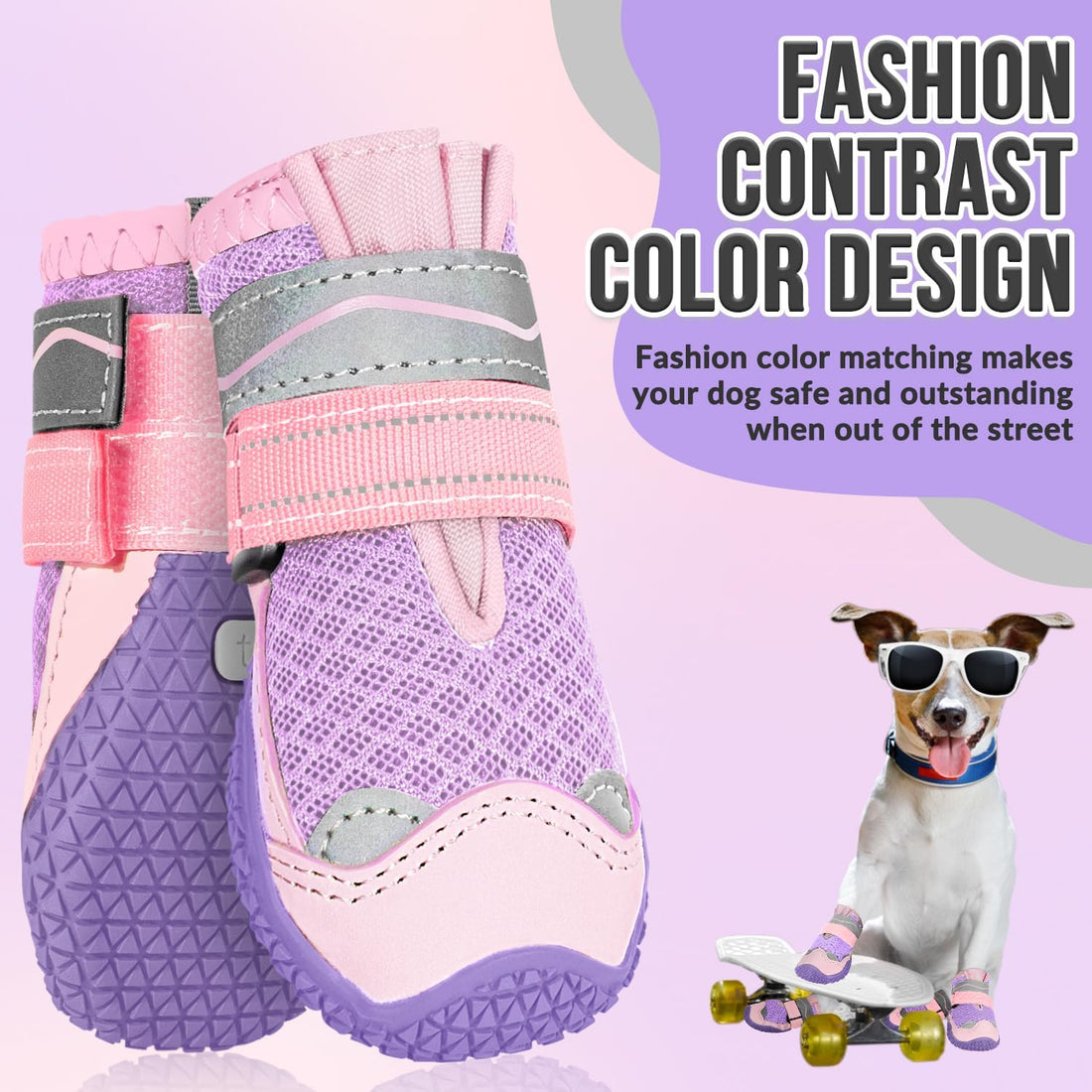 SlowTon Dog Shoes for Large Small Medium Dogs - Breathable Dog Boots
