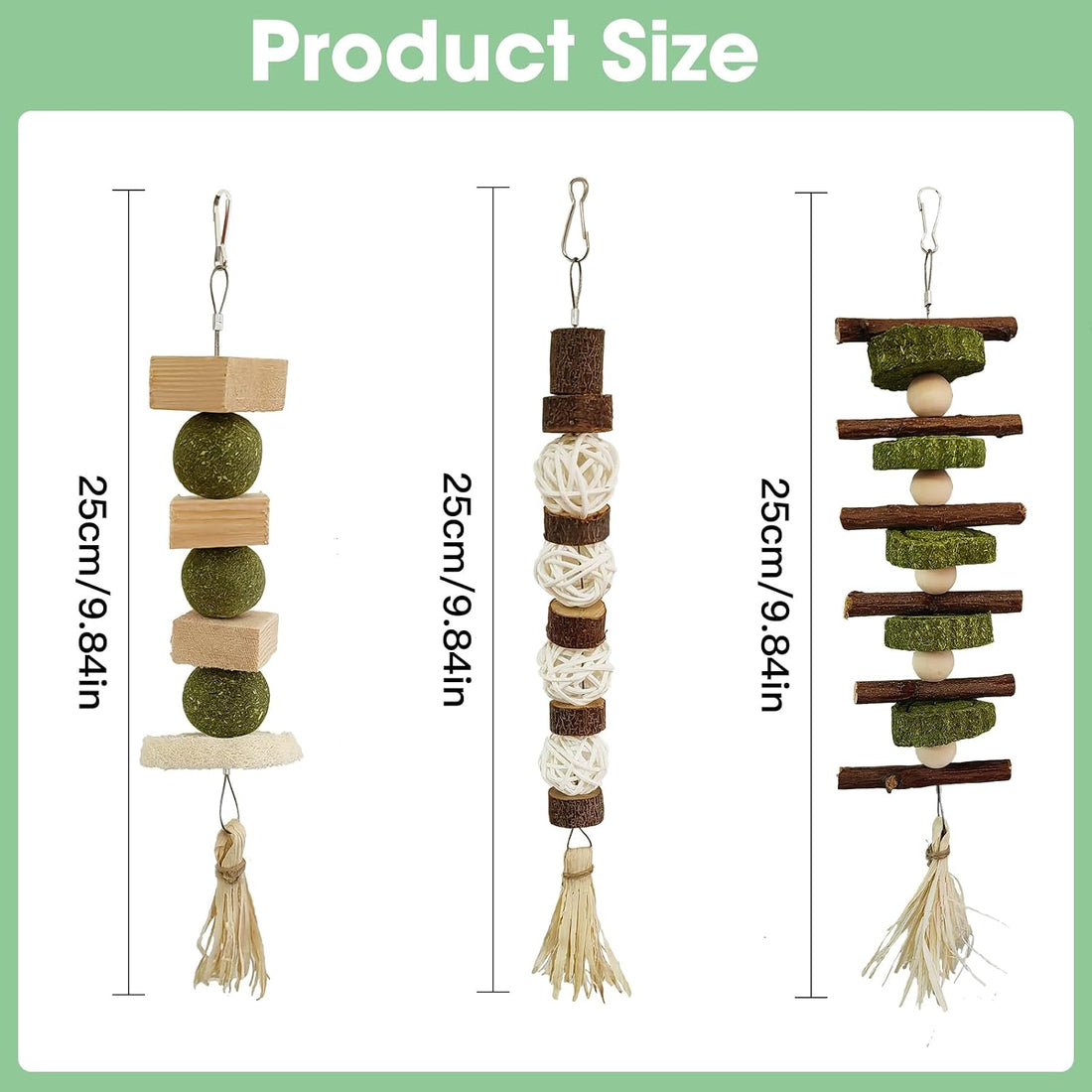 WDEFUN 500g Organic Apple Sticks Small Animals Molar Wood Treats Toys