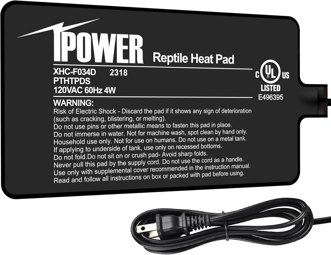 iPower 4X7 Inch Reptile Heating Pad and Digital Heat Mat Thermostat