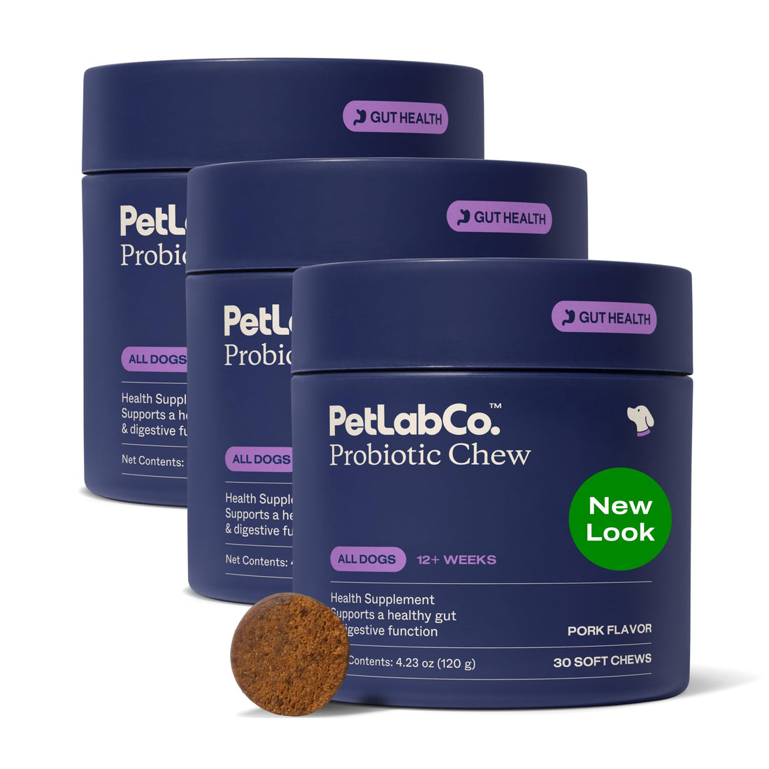 PetLab Co. Probiotic Chews for Dogs, 30 Soft Chews, 3-Pack