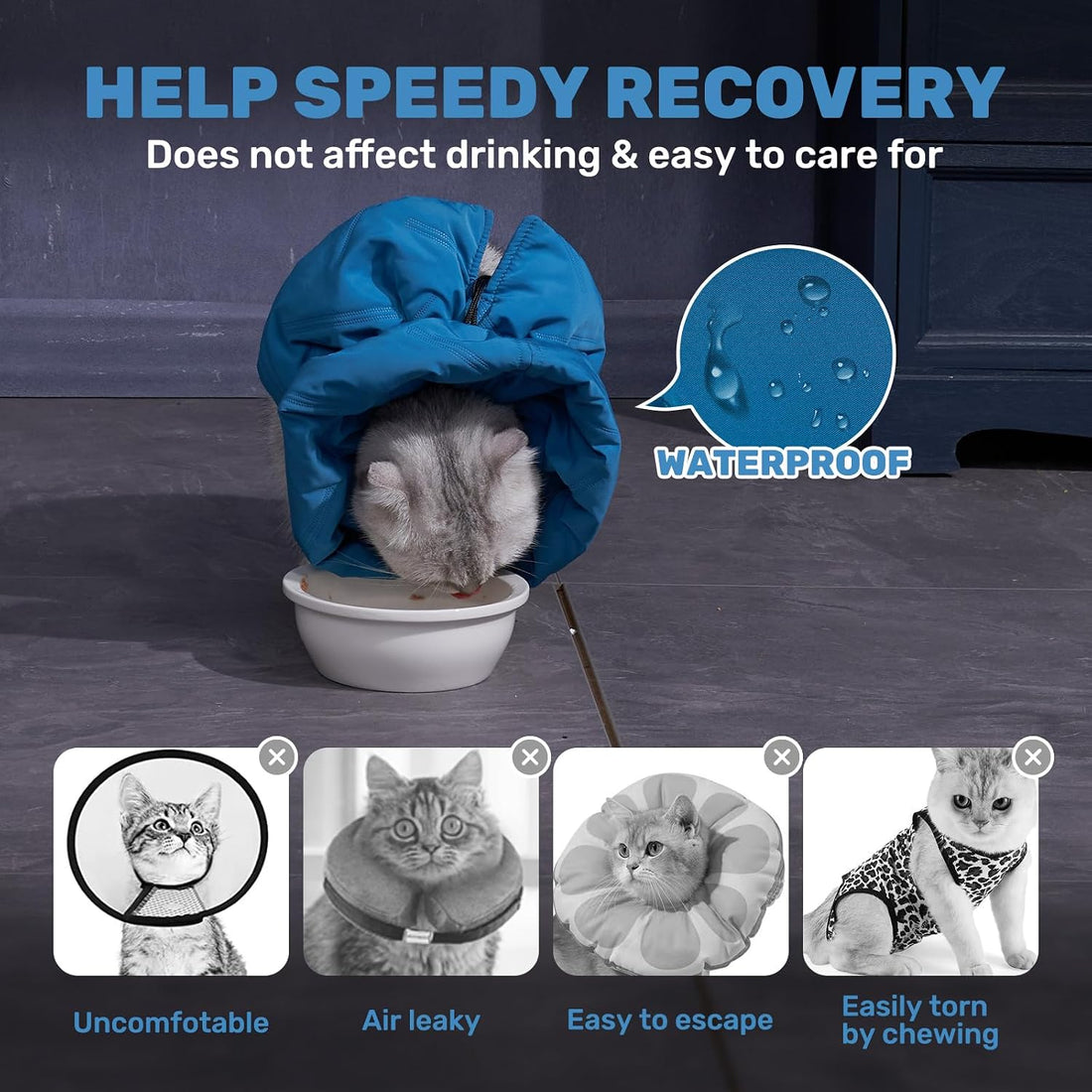 Cat Recovery Collar, Soft Adjustable Cat Cone Alternative