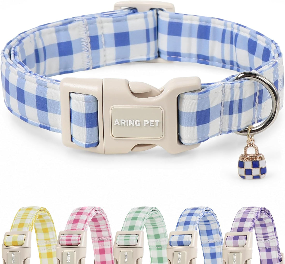 ARING PET Girl Dog Collar, Cute Spring Summer Pink Bow Puppy Pet