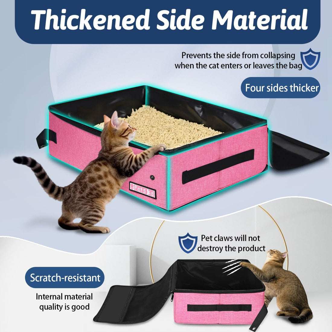 Petskd Portable Cat Travel Litter Box with Lid