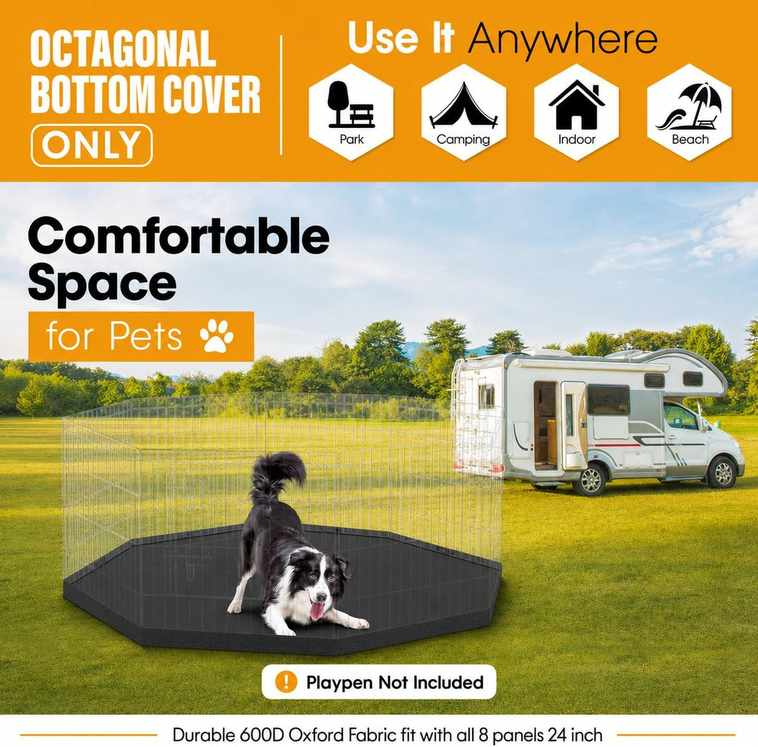 Artmalle 600D Oxford Octagonal Bottom Pad for 8-Panel 24" W Dog