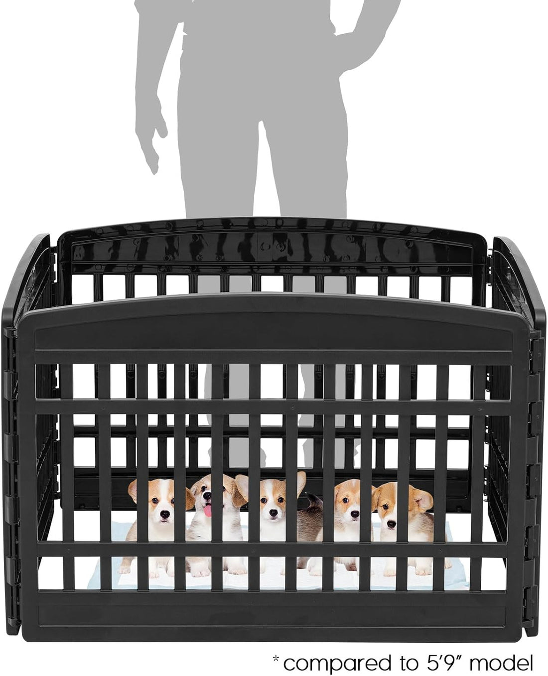 IRIS USA Dog Playpen 24" 4-Panel Puppy Playpen, 35 x 35 x 24