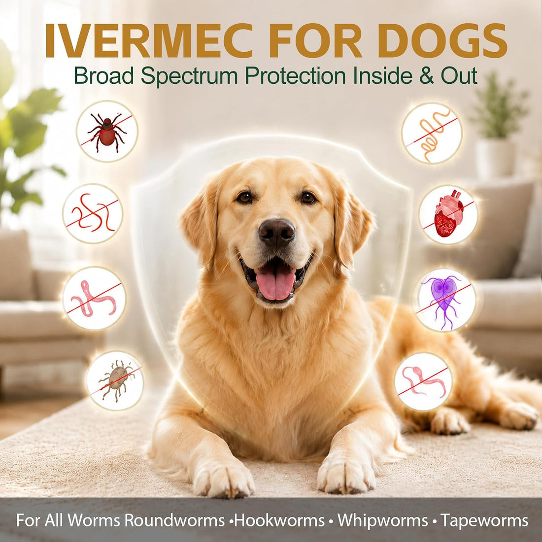 Dewormer for Dogs Broad Spectrum Dog Wormer for Tapeworms
