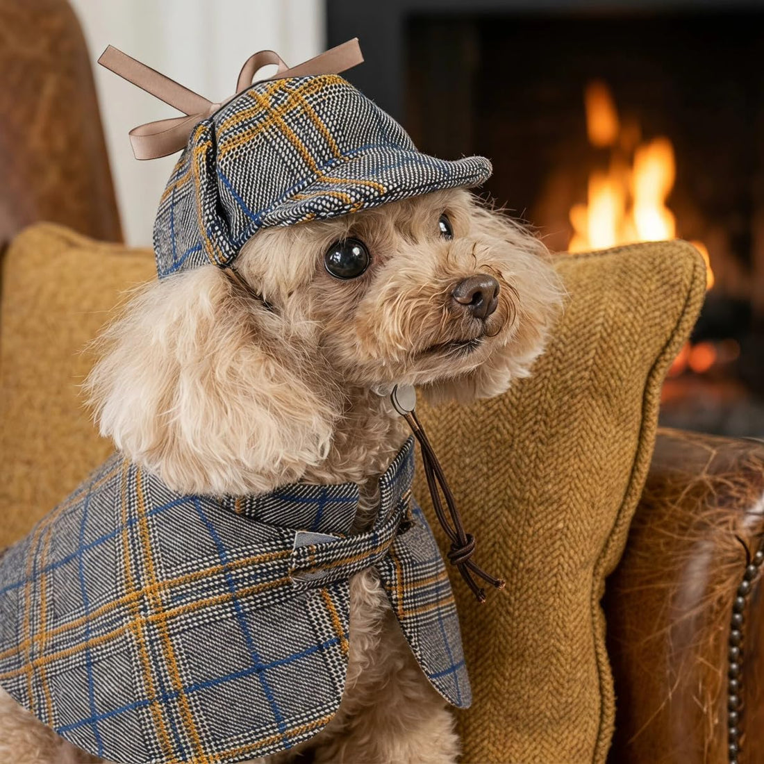 MANON ROSA Halloween Detective Dog Costume with Cape & Hat