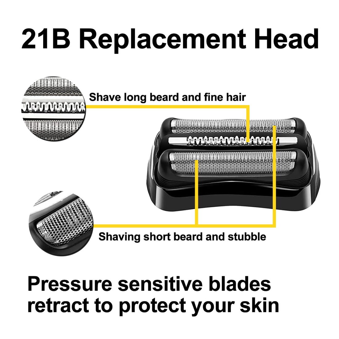 21B Series 3 Electric Shaver Replacement Head Compatible with Braun