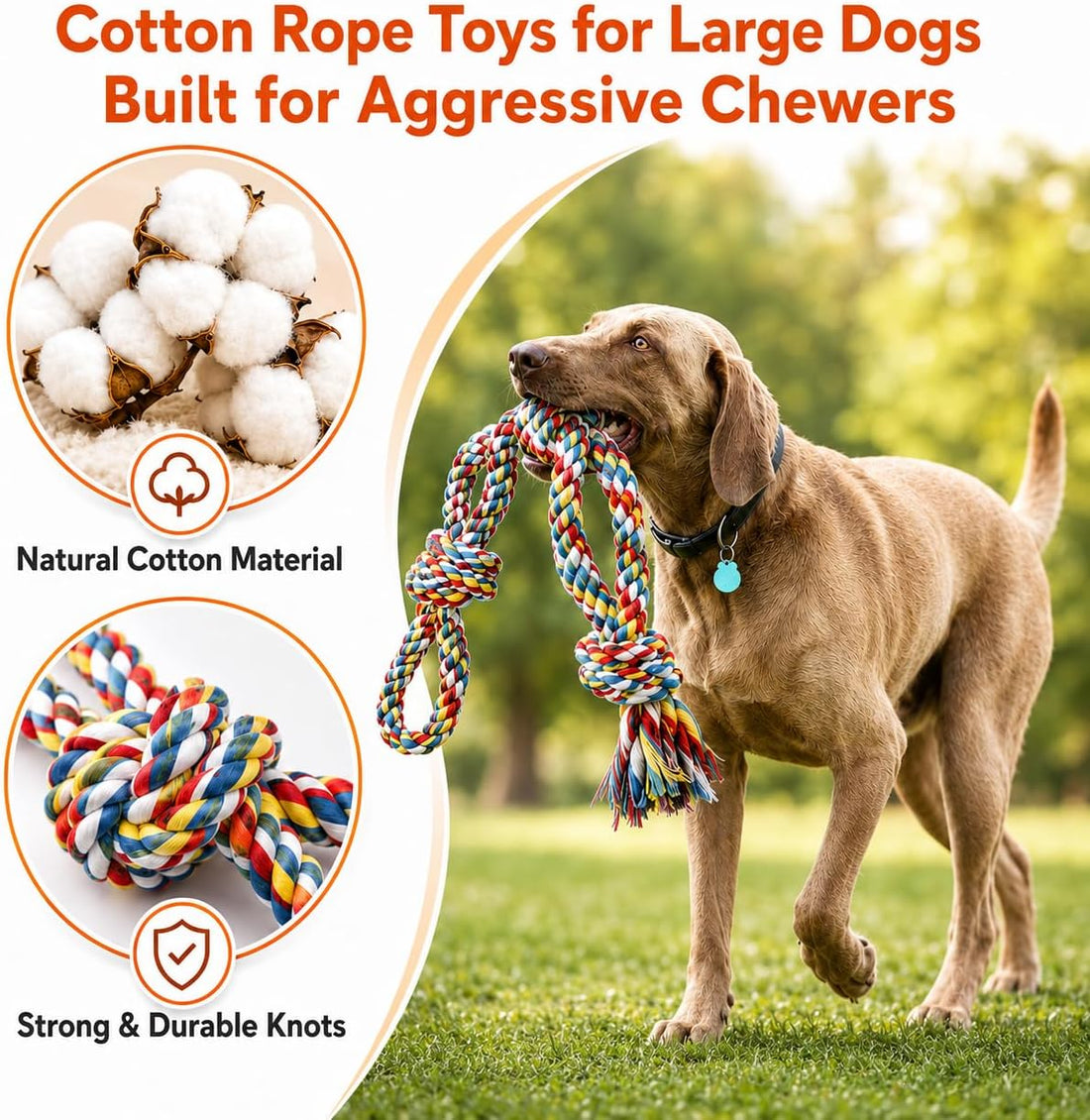 Aitmexcn Dog Rope Toys for Large and Medium Aggressive Chewers