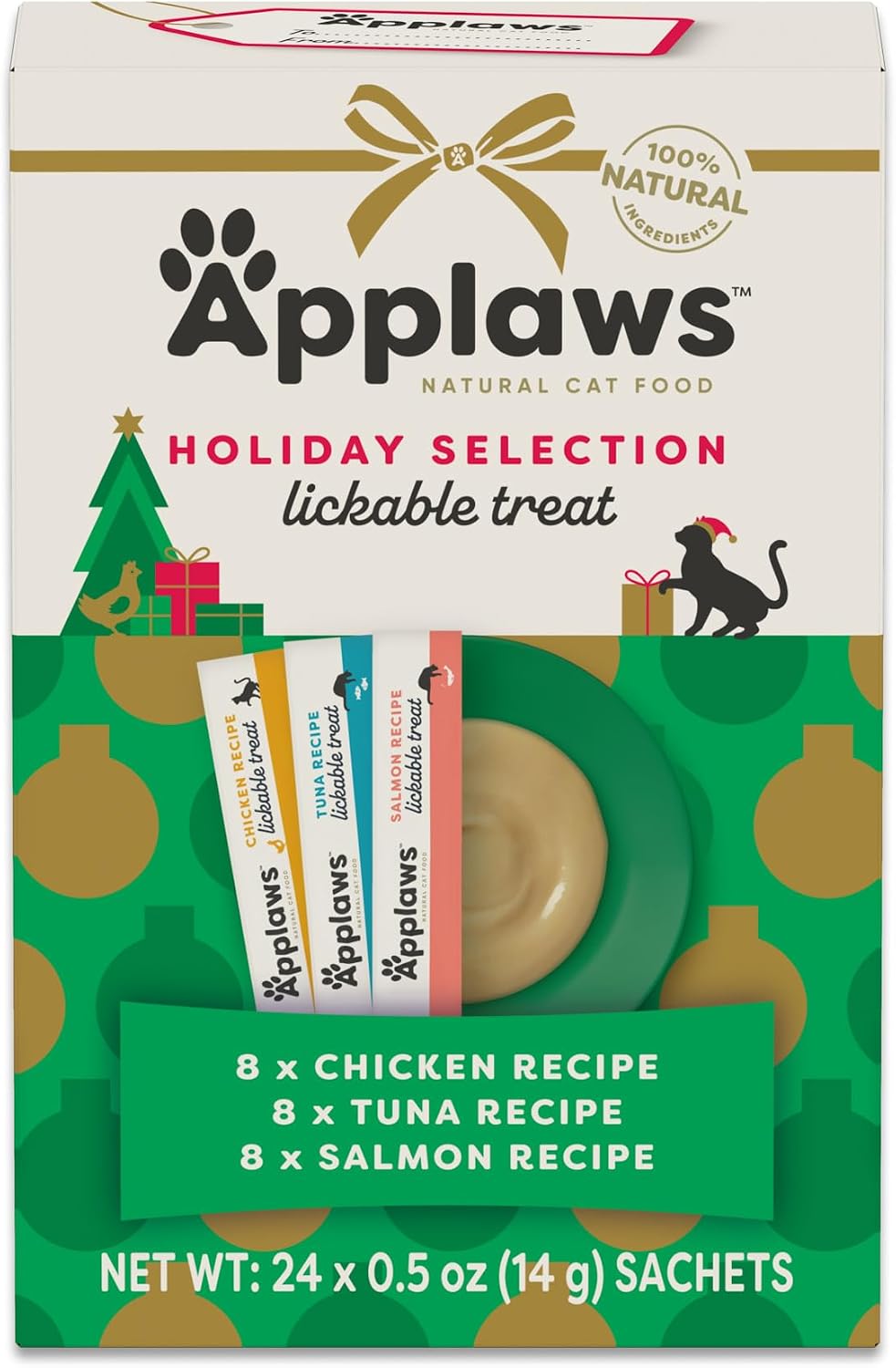 Applaws Chicken Puree Lickable Cat Treats 24-Pack 0.5 oz Sachets
