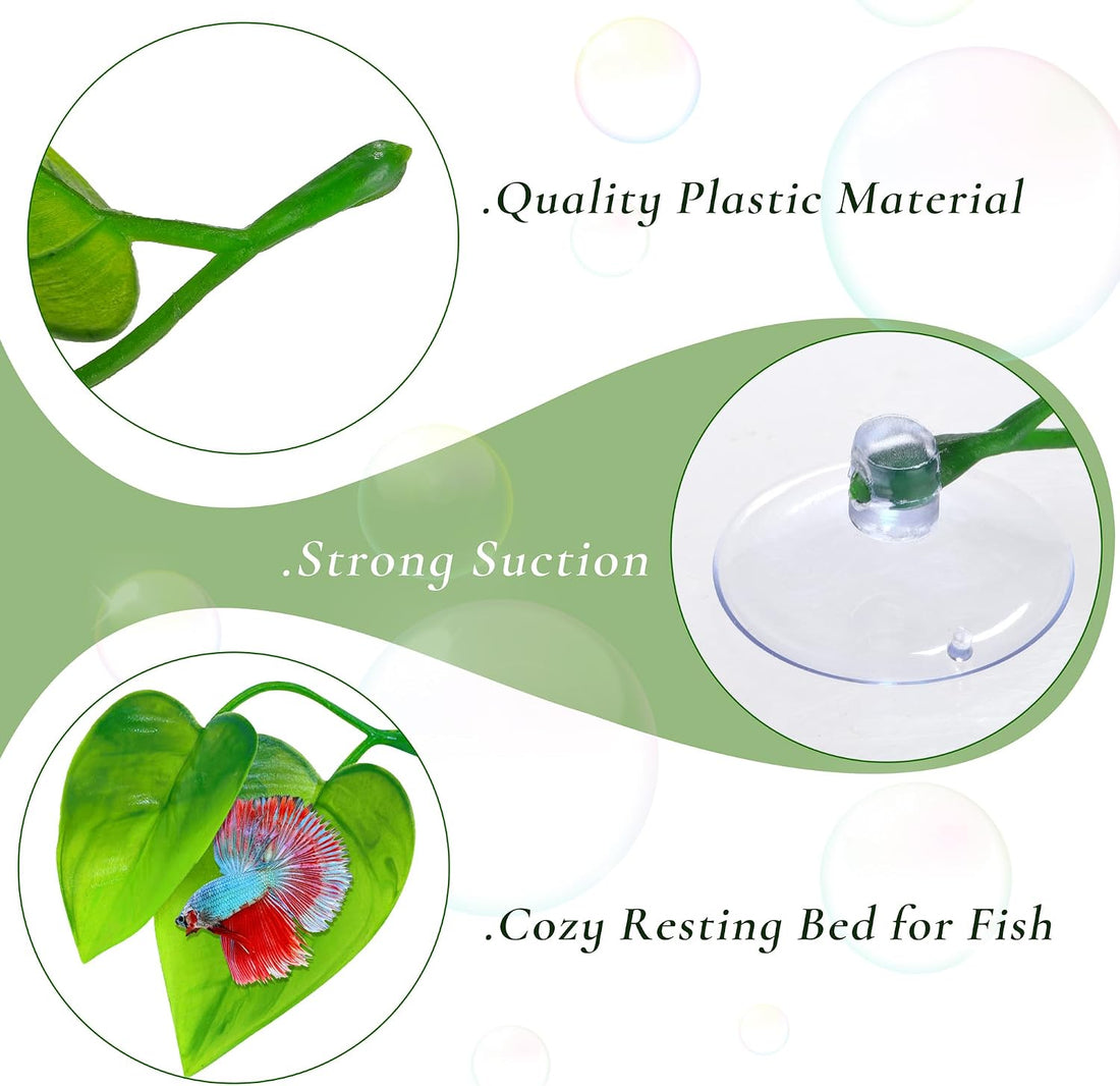 URATOT 4 Pack Betta Fish Leaf Pad Simulating The Natural Habitat