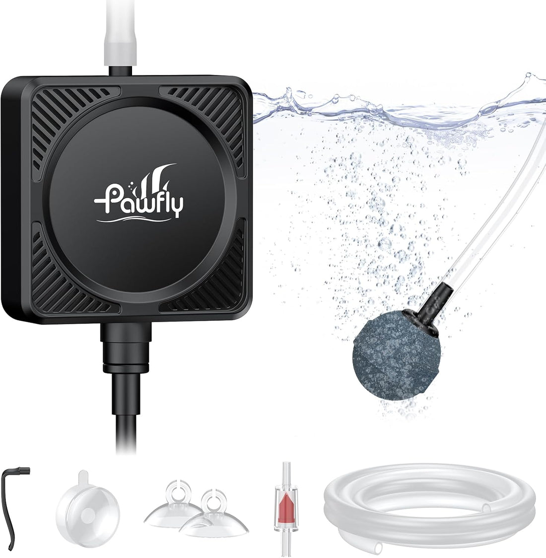 Pawfly Nano Silent Aquarium Air Pump, Mini Bubbler with Accessories
