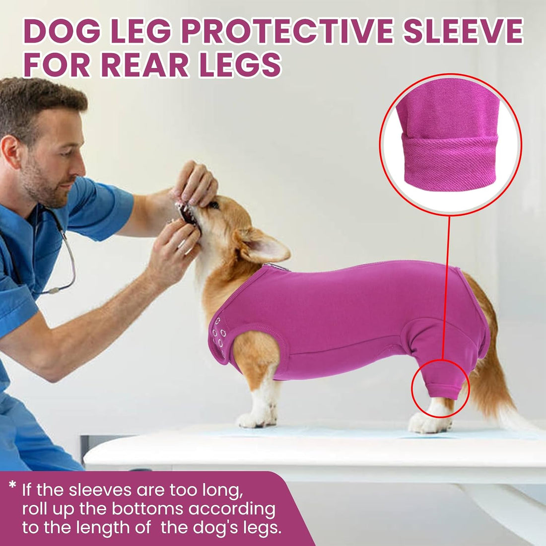 Nanaki Dog Wound Care Shirt,Dog Leg Sleeve to Stop Licking Rear